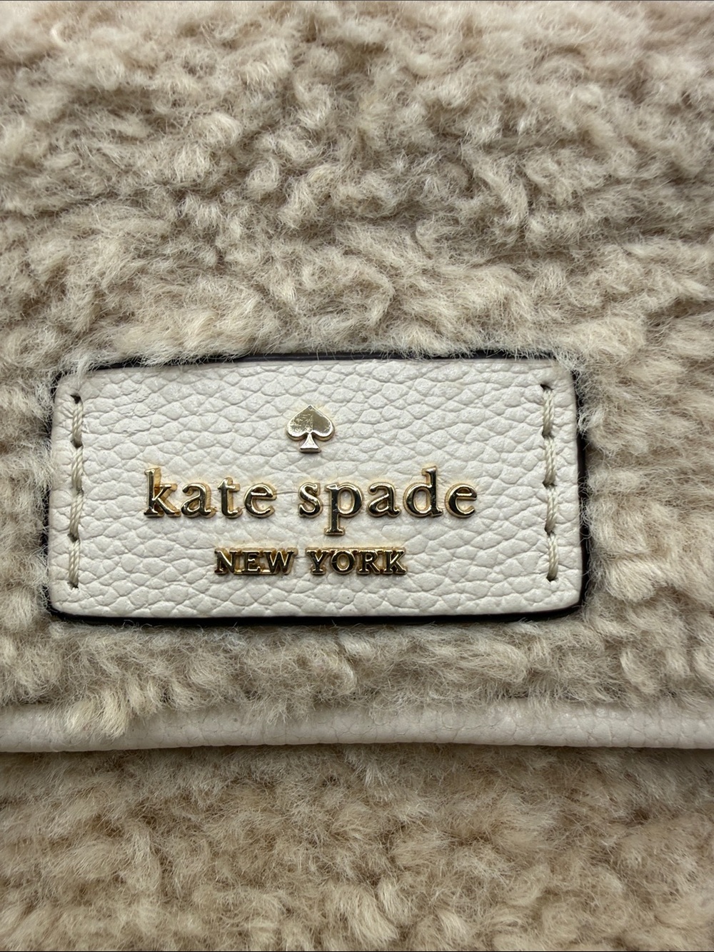 Kate Spade Rosie Faux Shearling Waist Belt Bag Fanny Pack Tan Fuzzy Furry Boho - Picture 3 of 16